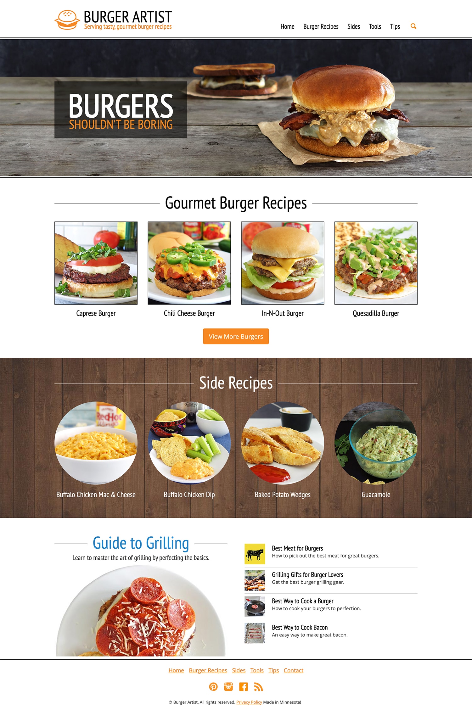 burger artist homepage